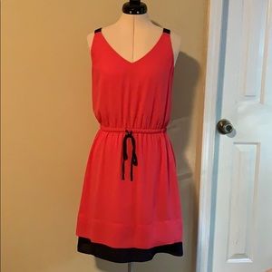 Loft pink and navy dress